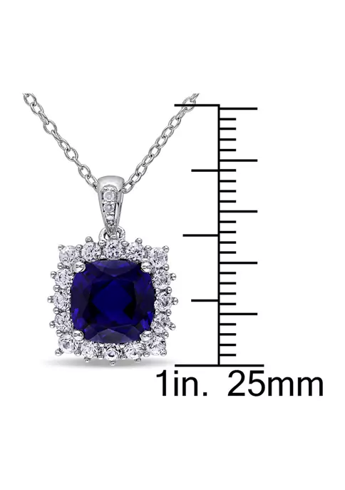 Top 10 ๐คฉ Lab Created 3.73 ct. t.g.w. Created Blue and Created White Sapphire and Diamond Accent Halo Pendant with Chain in Sterling Silver by Belk & Co. ๐ 2 Top 10 ๐คฉ Lab Created 3.73 ct. t.g.w. Created Blue and Created White Sapphire and Diamond Accent Halo Pendant with Chain in Sterling Silver by Belk & Co. ๐ - Image 2