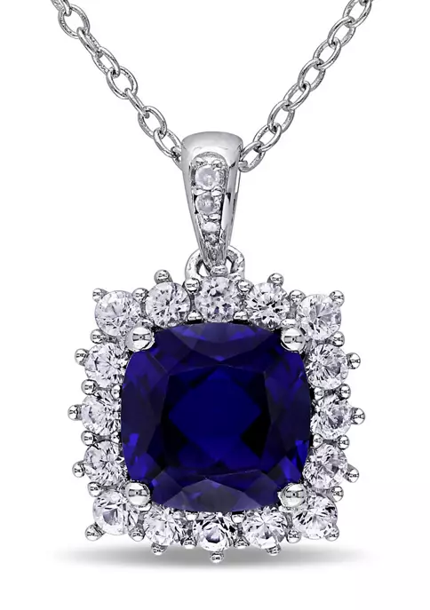 Top 10 ๐คฉ Lab Created 3.73 ct. t.g.w. Created Blue and Created White Sapphire and Diamond Accent Halo Pendant with Chain in Sterling Silver by Belk & Co. ๐ 5 Top 10 ๐คฉ Lab Created 3.73 ct. t.g.w. Created Blue and Created White Sapphire and Diamond Accent Halo Pendant with Chain in Sterling Silver by Belk & Co. ๐ - Image 5