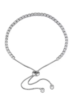 Hot Sale 🤩 3.78 ct. t.g.w. White Topaz Tassel Bolo Bracelet in Sterling Silver by Belk & Co. 💯