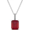 Top 10 🥰 4.2 ct. t.w. Ruby and 0.021 Diamond Chain Pendant Necklace in Sterling Silver by Belk & Co. 🎉