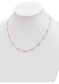 Promo 😉 Polished Open Hearts on Heart Link Station Necklace in 14K Yellow Gold by Belk & Co. 🎉 -DealsBelk & Co. Store Belk 13570
