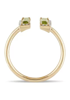 New ✔️ 1 ct. t.w. Peridot and 1/10 ct. t.w. Diamond Open Ring In 14K Yellow Gold by Belk & Co. 👍 -DealsBelk & Co. Store Belk 13582
