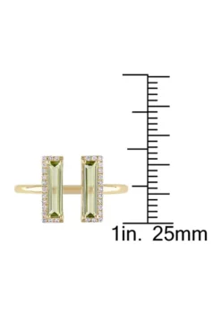 New ✔️ 1 ct. t.w. Peridot and 1/10 ct. t.w. Diamond Open Ring In 14K Yellow Gold by Belk & Co. 👍 -DealsBelk & Co. Store Belk 13583