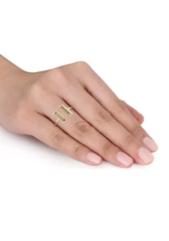 New ✔️ 1 ct. t.w. Peridot and 1/10 ct. t.w. Diamond Open Ring In 14K Yellow Gold by Belk & Co. 👍 -DealsBelk & Co. Store Belk 13584