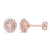 Best reviews of 😉 1.75 ct. t.w. Morganite and White Topaz Stud Earrings in 14k Rose Gold by Belk & Co. 🌟