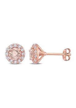 Best reviews of 😉 1.75 ct. t.w. Morganite and White Topaz Stud Earrings in 14k Rose Gold by Belk & Co. 🌟 -DealsBelk & Co. Store Belk 13590