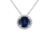 Budget 😉 2.5 ct. t.w. Lab Created Sapphire and Lab Created White Sapphire Pendant Necklace in Sterling Silver by Belk & Co. 🤩