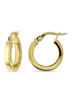 Top 10 ✨ 15 mm Hoop Edged Earrings in 10k Polished Yellow Gold by Belk & Co. 💯