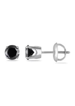 Brand new 🛒 1 ct. t.w. Black Diamond Solitaire Stud Earrings in 14k White Gold by Belk & Co. 😍 -DealsBelk & Co. Store Belk 13620