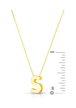 Brand new 🤩 14 Karat Yellow Gold Block Initial-S Necklace by Belk & Co. ✨ -DealsBelk & Co. Store Belk 13623