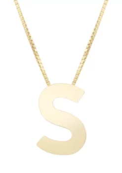 Brand new 🤩 14 Karat Yellow Gold Block Initial-S Necklace by Belk & Co. ✨ -DealsBelk & Co. Store Belk 13624