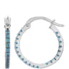 Best Pirce 😍 Blue Topaz Hoop Earrings in Sterling Silver by Belk & Co. 💯