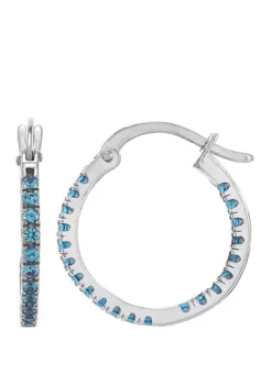 Best Pirce 😍 Blue Topaz Hoop Earrings in Sterling Silver by Belk & Co. 💯 -DealsBelk & Co. Store Belk 13628