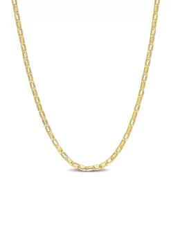 Best Pirce 🎁 18k Yellow Gold Plated Sterling Silver Fancy Rectangular Rolo Chain Necklace by Belk & Co. 🎉 -DealsBelk & Co. Store Belk 13725