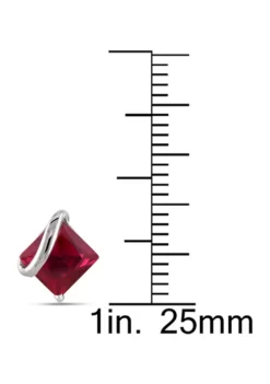 Cheapest 👏 2.33 ct. t.w. Created Ruby Square Stud Earrings in 10k White Gold by Belk & Co. 🎁 -DealsBelk & Co. Store Belk 13727