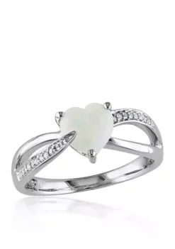 Best reviews of ⭐ Sterling Silver Opal and Diamond Ring by Belk & Co. ✨