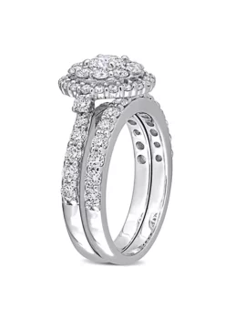 Budget 🔥 1.75 ct. t.g.w. Lab Created Diamond Double Halo Bridal Set Ring in 14K White Gold by Belk & Co. 🎉 8 Budget 🔥 1.75 ct. t.g.w. Lab Created Diamond Double Halo Bridal Set Ring in 14K White Gold by Belk & Co. 🎉 -DealsBelk & Co. Store Belk 13744