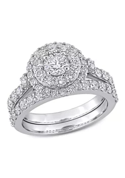 Budget 🔥 1.75 ct. t.g.w. Lab Created Diamond Double Halo Bridal Set Ring in 14K White Gold by Belk & Co. 🎉 9 Budget 🔥 1.75 ct. t.g.w. Lab Created Diamond Double Halo Bridal Set Ring in 14K White Gold by Belk & Co. 🎉 -DealsBelk & Co. Store Belk 13745
