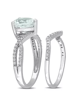 Hot Sale ✨ Heart Aquamarine and 1/3 CT TW Diamond Bridal Ring Set in 14k White Gold by Belk & Co. 🤩 7 Hot Sale ✨ Heart Aquamarine and 1/3 CT TW Diamond Bridal Ring Set in 14k White Gold by Belk & Co. 🤩 -DealsBelk & Co. Store Belk 13750