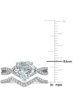 Hot Sale ✨ Heart Aquamarine and 1/3 CT TW Diamond Bridal Ring Set in 14k White Gold by Belk & Co. 🤩 9 Hot Sale ✨ Heart Aquamarine and 1/3 CT TW Diamond Bridal Ring Set in 14k White Gold by Belk & Co. 🤩 -DealsBelk & Co. Store Belk 13752