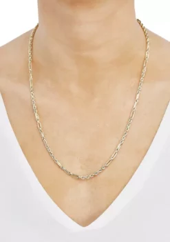 Promo 💯 Hollow Fact Chain Necklace in 10K Yellow Gold by Belk & Co. 🥰 -DealsBelk & Co. Store Belk 13768
