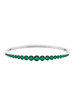 Outlet ๐ 3.83 ct. t.w. Lab Created Emerald Bangle in Sterling Silver by Belk & Co. ๐