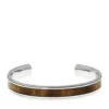 Wholesale 🤩 Men's Stainless Steel and Wood Cuff Bracelet by Belk & Co. ✨