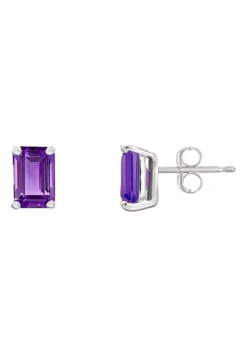 Discount 🎁 14K Gold 6x4 Emerald Cut Amethyst Earrings by Belk & Co. 👍 -DealsBelk & Co. Store Belk 13782