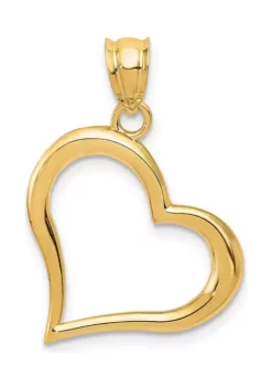 Best deal 🔥 14K Yellow Gold Polished Dangling Heart Pendant by Belk & Co. 🔥 -DealsBelk & Co. Store Belk 13789