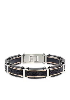 Coupon ✨ Men's Stainless Steel Textured Cable Bracelet by Belk & Co. 💯