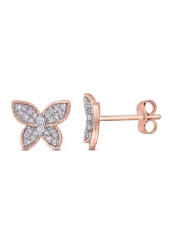 Cheapest ✔️ 1/5 CT TW Diamond Butterfly Stud Earrings in 10k Rose Gold by Belk & Co. 🎉 -DealsBelk & Co. Store Belk 13817