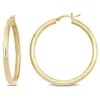 New 🎁 40MM Tube Hoop Earrings in Yellow Plated Sterling Silver by Belk & Co. 💯