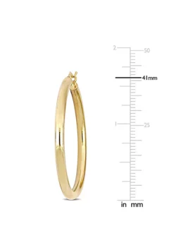 New 🎁 40MM Tube Hoop Earrings in Yellow Plated Sterling Silver by Belk & Co. 💯 -DealsBelk & Co. Store Belk 13828