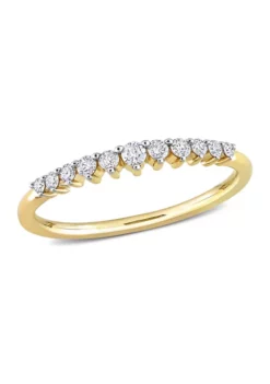 Budget 🎉 1/5 CT TDW Diamond Semi-Eternity Ring in 10k Yellow Gold by Belk & Co. ⭐ -DealsBelk & Co. Store Belk 13836