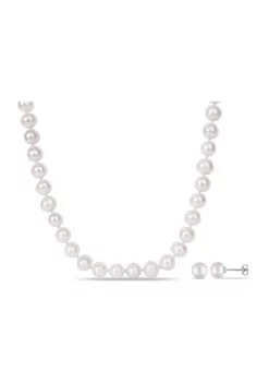 Best reviews of ✨ 2-Piece Set 8-10MM Freshwater Cultured Pearl 18" Strand Necklace and Stud Earrings by Belk & Co. 🔥 -DealsBelk & Co. Store Belk 13849