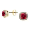 Cheapest 😉 1.42 ct. t.w. Lab Created Ruby and Lab Created White Sapphire Earrings in 10K Yellow Gold by Belk & Co. 🛒