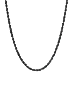 Brand new ✨ Stainless Steel 3 Millimeter Rope Chain Necklace with Black Ion Plating, 24 Inch by Belk & Co. ⭐ -DealsBelk & Co. Store Belk 13854