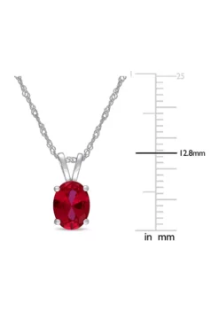 Discount ✔️ 2 ct. t.w. Created Ruby Solitaire Pendant with Chain in 10k White Gold by Belk & Co. ✔️ -DealsBelk & Co. Store Belk 13856