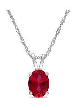 Discount ✔️ 2 ct. t.w. Created Ruby Solitaire Pendant with Chain in 10k White Gold by Belk & Co. ✔️ -DealsBelk & Co. Store Belk 13858