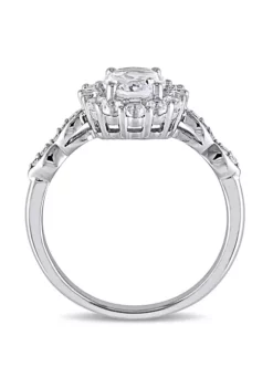 Best deal 🤩 White Topaz and Diamond Accent Vintage Ring in 14k White Gold by Belk & Co. 🛒 -DealsBelk & Co. Store Belk 13870