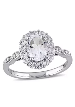 Best deal 🤩 White Topaz and Diamond Accent Vintage Ring in 14k White Gold by Belk & Co. 🛒 -DealsBelk & Co. Store Belk 13873
