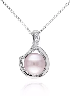 Coupon 🤩 Sterling Silver Pink Cultured Freshwater Pearl and Diamond Pendant by Belk & Co. ❤️ -DealsBelk & Co. Store Belk 13880