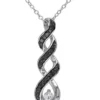 Best deal ❤️ Lab Created 1/6 CT TGW Created White Sapphire and 1/10 CT TW Black Diamond Twist Infinity Necklace in Sterling Silver by Belk & Co. 🛒