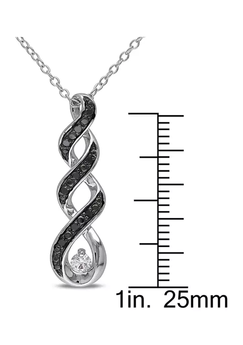 Best deal ❤️ Lab Created 1/6 CT TGW Created White Sapphire and 1/10 CT TW Black Diamond Twist Infinity Necklace in Sterling Silver by Belk & Co. 🛒 2 Best deal ❤️ Lab Created 1/6 CT TGW Created White Sapphire and 1/10 CT TW Black Diamond Twist Infinity Necklace in Sterling Silver by Belk & Co. 🛒 - Image 2