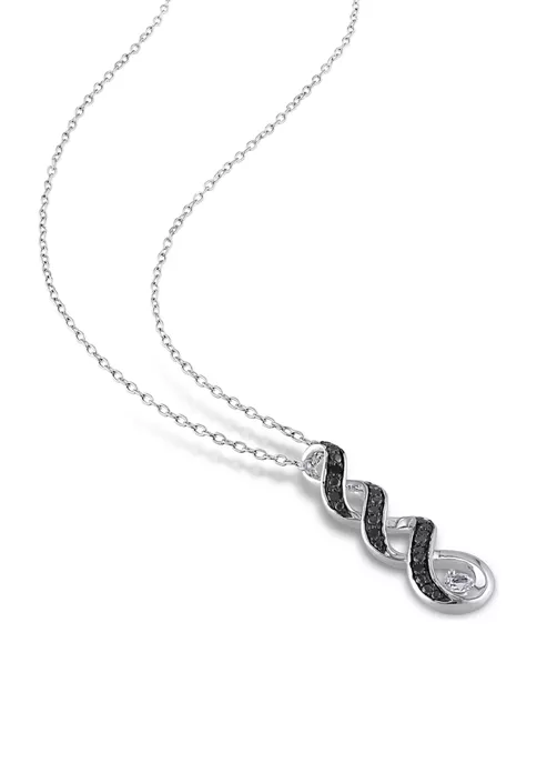 Best deal ❤️ Lab Created 1/6 CT TGW Created White Sapphire and 1/10 CT TW Black Diamond Twist Infinity Necklace in Sterling Silver by Belk & Co. 🛒 3 Best deal ❤️ Lab Created 1/6 CT TGW Created White Sapphire and 1/10 CT TW Black Diamond Twist Infinity Necklace in Sterling Silver by Belk & Co. 🛒 - Image 3