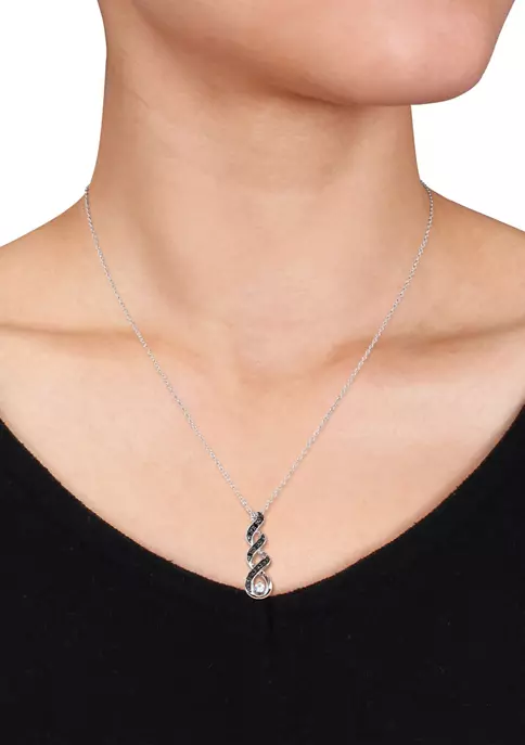 Best deal ❤️ Lab Created 1/6 CT TGW Created White Sapphire and 1/10 CT TW Black Diamond Twist Infinity Necklace in Sterling Silver by Belk & Co. 🛒 4 Best deal ❤️ Lab Created 1/6 CT TGW Created White Sapphire and 1/10 CT TW Black Diamond Twist Infinity Necklace in Sterling Silver by Belk & Co. 🛒 - Image 4