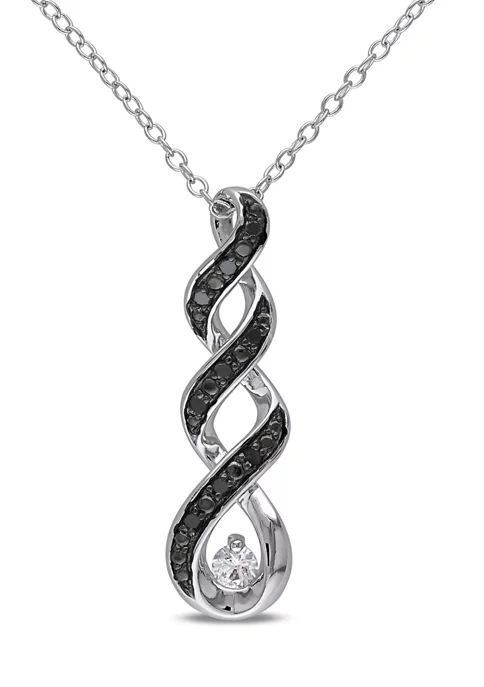 Best deal ❤️ Lab Created 1/6 CT TGW Created White Sapphire and 1/10 CT TW Black Diamond Twist Infinity Necklace in Sterling Silver by Belk & Co. 🛒 5 Best deal ❤️ Lab Created 1/6 CT TGW Created White Sapphire and 1/10 CT TW Black Diamond Twist Infinity Necklace in Sterling Silver by Belk & Co. 🛒 - Image 5