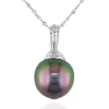 Best Sale 👍 14k White Gold Black Tahitian Pearl Pendant by Belk & Co. 🔔