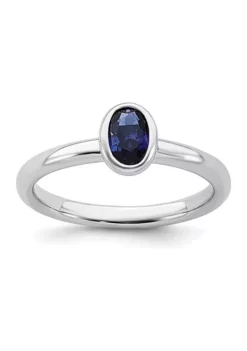 Top 10 ❤️ 5/8 ct. t.w. Oval Lab Created Sapphire Stackable Expressions Ring in Sterling Silver by Belk & Co. 💯