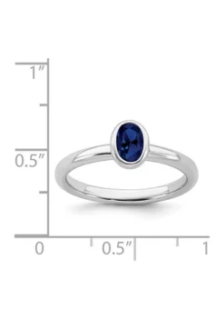 Top 10 ❤️ 5/8 ct. t.w. Oval Lab Created Sapphire Stackable Expressions Ring in Sterling Silver by Belk & Co. 💯 -DealsBelk & Co. Store Belk 13913